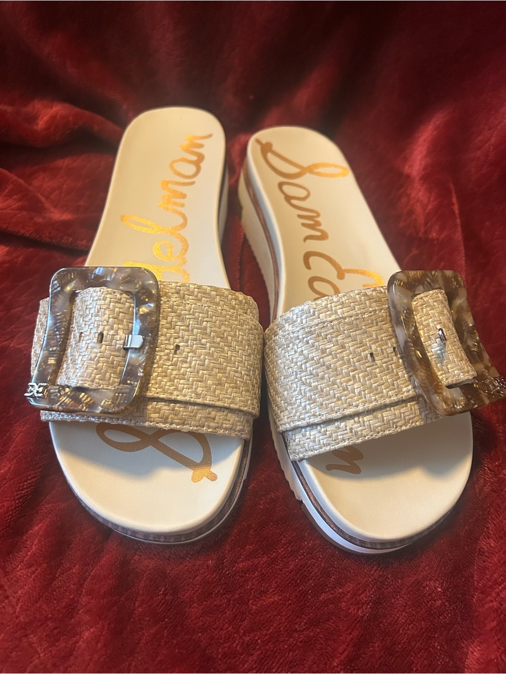 Sam Edelman Ariane Eggshell Woven Slide Sandals 6.5 NWT - Picture 7 of 12